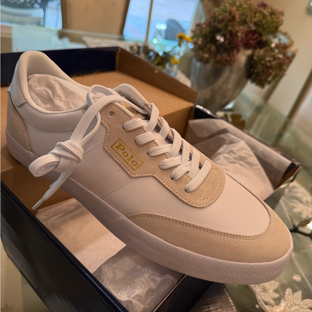 Polo by Ralph Lauren Men's Cream Sneakers